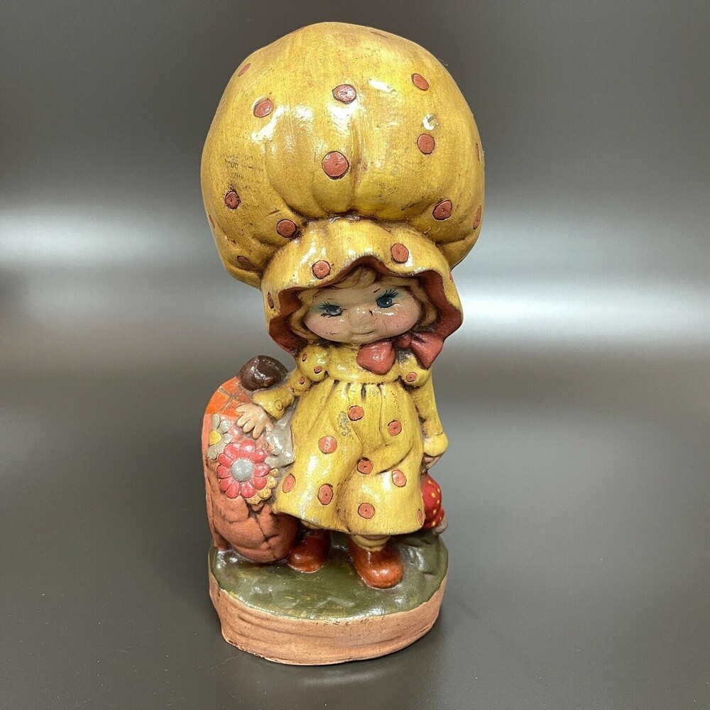 Vintage Girl Figure with Flowersโ Studio Art 9 5/8" Tall
